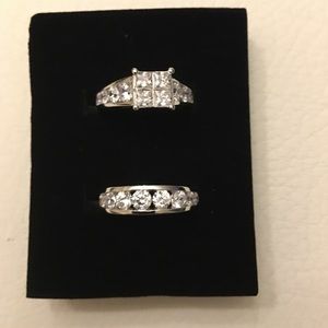 White Sapphire Princess Cut Bridal